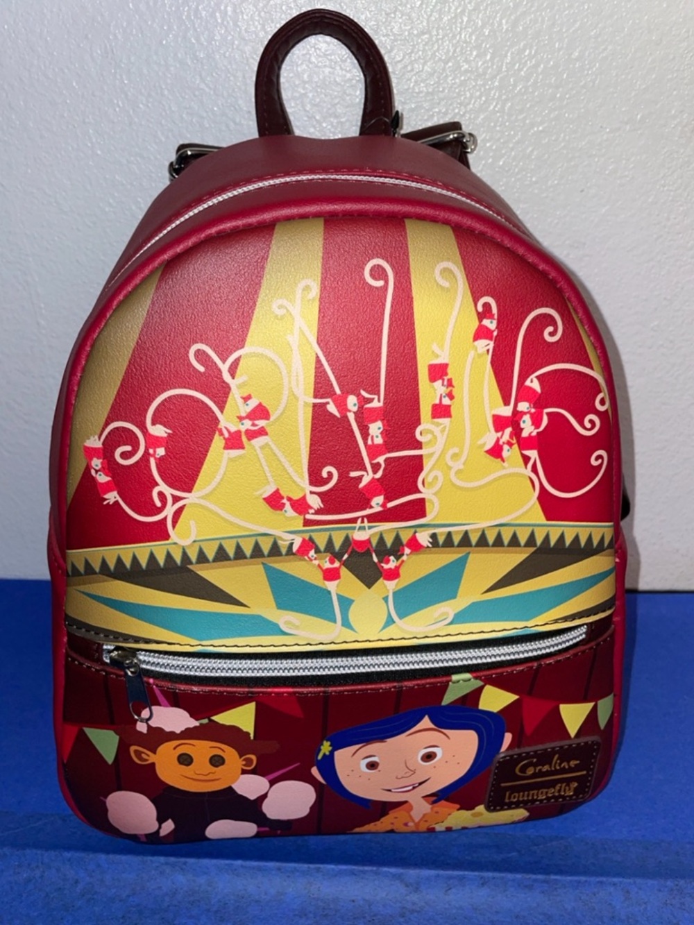 Exclusive Loungefly Laika Coraline and Wybie Mouse Circus Mini Backpack - Picture 2 of 12